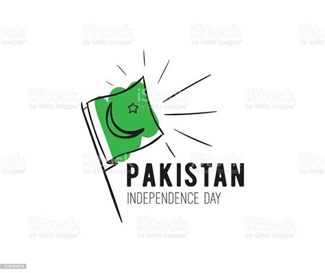 Pakistan Independence Day 14th August Vector Emblems Stock Illustration