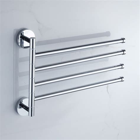 solid brass rotary towel rack toilet hanging rack bathroom movable bar 4 arms chrome finish wall