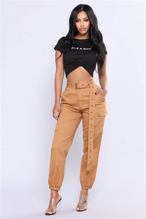 Cargo Chic Pants Camel High Waisted Cargo Pants Cargo Pants Outfit Cargo Trousers Mode