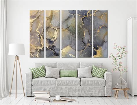 Trendy Design Marble Wall Décor Luxury Abstract Canvas Print Etsy