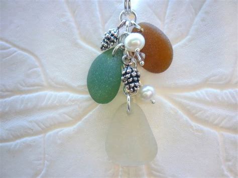 Pine Cone Sea Glass Necklace Beach Glass By Themysticmermaid On Etsy