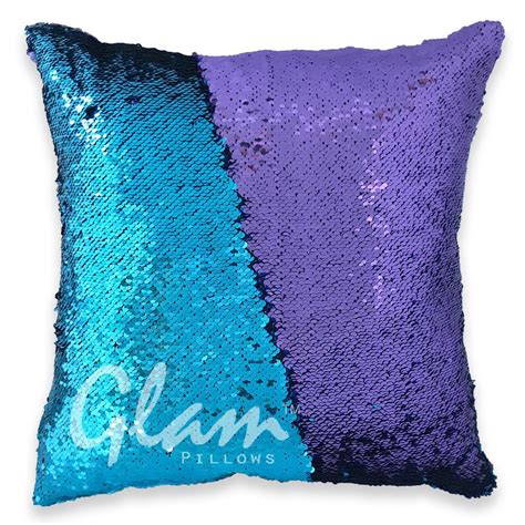 Aqua And Purple Reversible Sequin Glam Pillow Glam Pillows