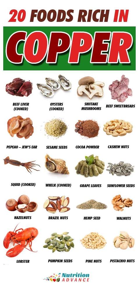 The Top 20 Foods High In Copper Nutrition Food Chart Healing Food