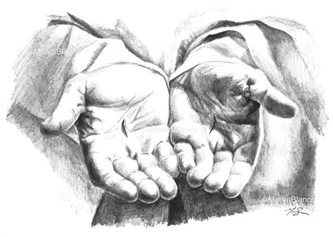 Christs Hands Print Of Pencil Drawing Etsy