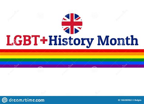 lgbt history month concept of annual month long observances with traditional rainbow colors