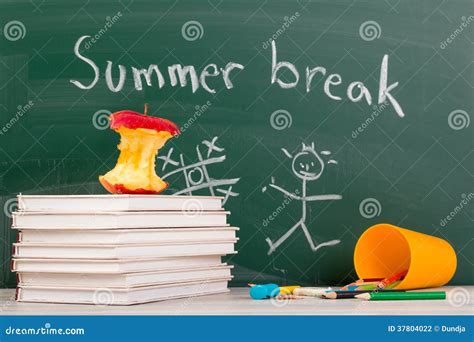 End Of School Summer Break Time Stock Photo Image Of Yellow Table