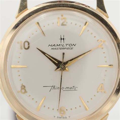 Vintage Hamilton Masterpiece Thin O Matic 14k Gold Wristwatch 1973 Ebth