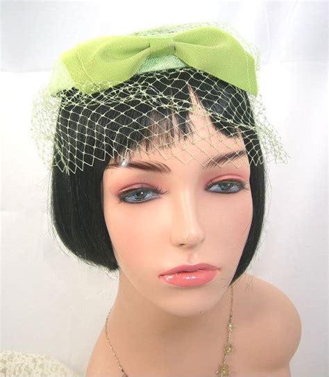 Vintage Womans Hat Lime Green Front Bow Easter Hat Etsy Hats For