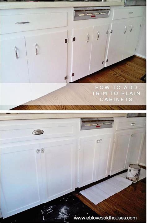 9 place the door centered over the opening in the cabinet. EB Loves Old Houses | How to Add Trim to Old Cabinets ...
