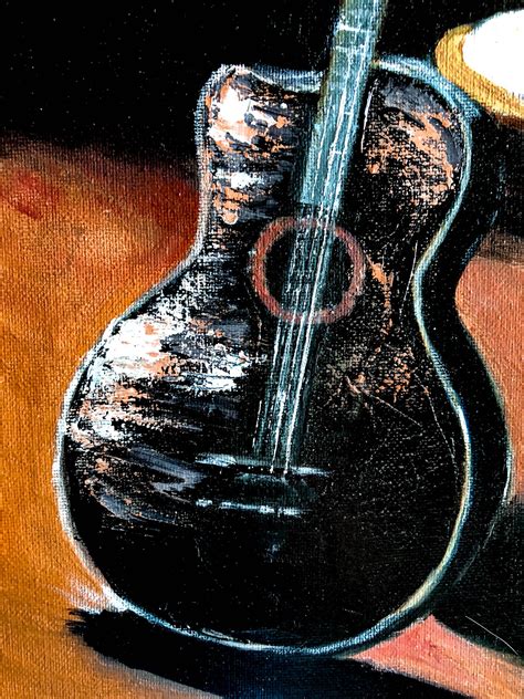 Guitar Painting Original Art Music Guitar Oil Painting Artwork Etsy