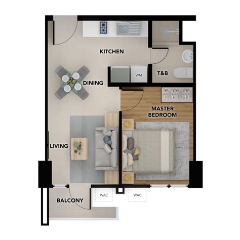1 Bedroom Condo Unit Floor Plan