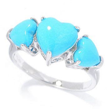 Gem Insider Sterling Silver Heart Shaped Sleeping Beauty Turquoise Ring