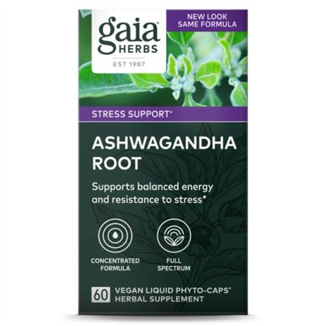 Gaia Herbs Ashwagandha Root Vegetarian Liquid Phyto Caps 60 Ct City Market
