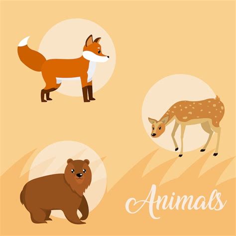 Premium Vector Cute Animals Round Icons Cartoons