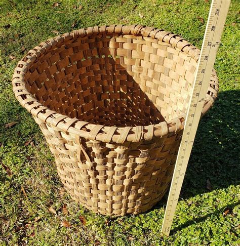 Antique Cotton Basket Split Wood Huge Mercantile Basket Etsy