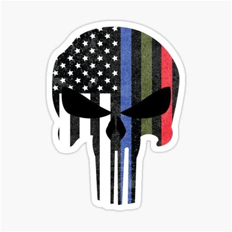 Punisher Skull Police Military Firefighter Sticker For Vsco Etsy