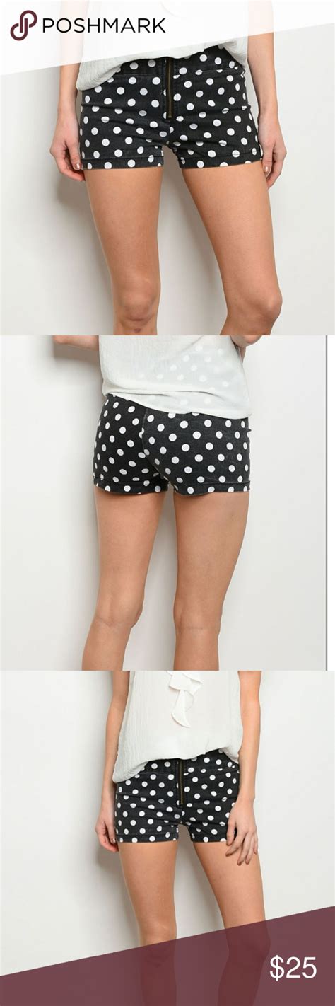 Sm Left Nwt Polka Dot Denim Shorts Cute Summer Black And White Polka Dot Shorts Shorts Jean