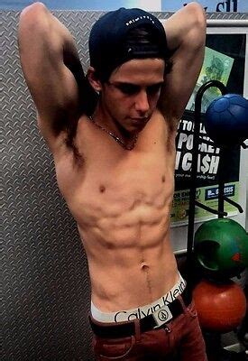 Shirtless Male Hunk Frat Jock Muscular Abs Arm Pits Flexing Photo X