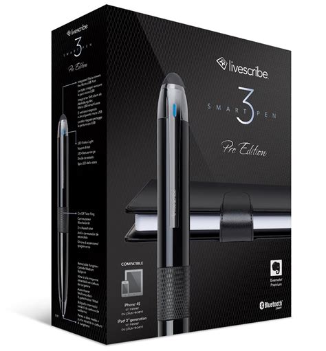 Livescribe 3 Smartpen Pro Edition Digital Camera Pen Dot Paper Iphone Ipad Ipod Apx 00017