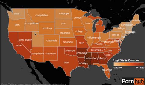 Here’s A Map Of The Most Searched For Porn Type By State Lol The South Thought Catalog