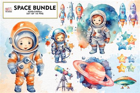 Space Bundle Sublimation Clipart Graphic By PIG Design Creative Fabrica