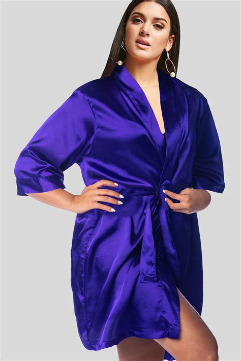Purple Satin Robe Kimono
