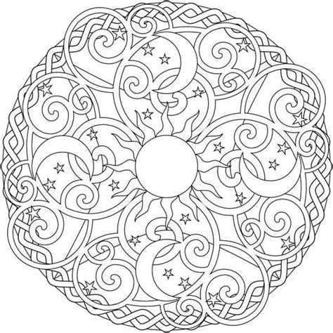 The Sun and the Moon Mandala Coloring Pages: The Sun and the Moon