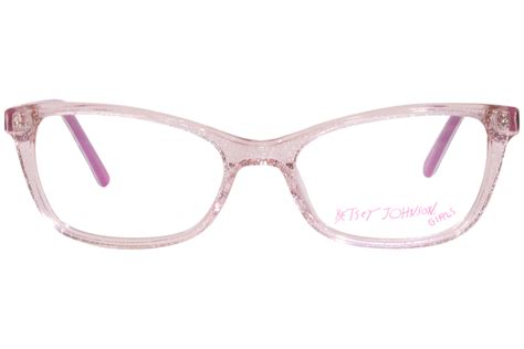 betsey johnson wink pnk eyeglasses girl s pink full rim rectangle shape 49mm