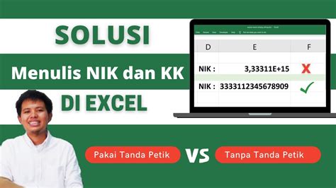 Cara Betul Menulis NIK Di Excel Agar Tidak E Atau 0 YouTube