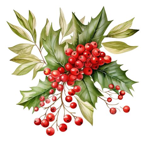 Christmas Mistletoe With Berry Leaves Sprig Wreath And Branches Png