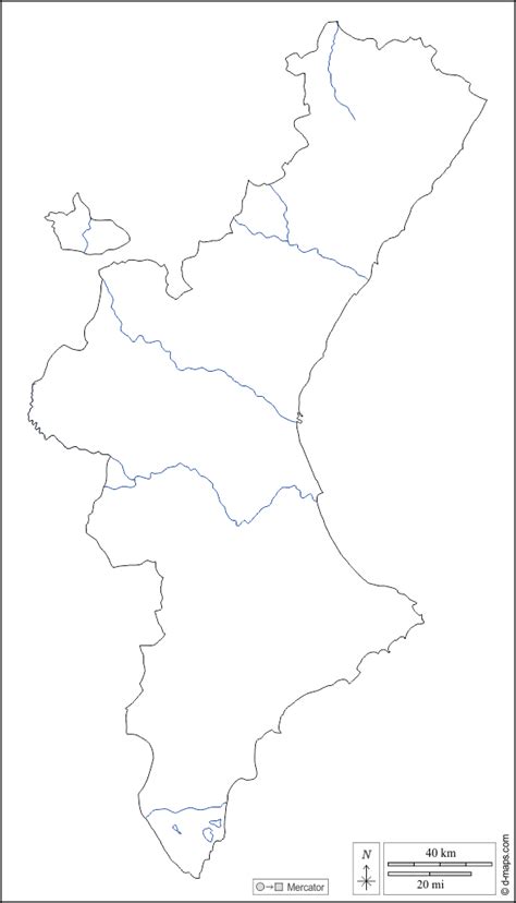 Comunidad Valenciana Mapa Gratuito Mapa Mudo Gratuito Mapa En Blanco