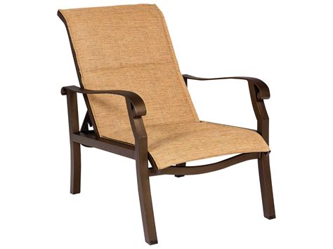 Furniture sling lounge chair fabric: Woodard Cortland Padded Sling Aluminum Adjustable Lounge ...