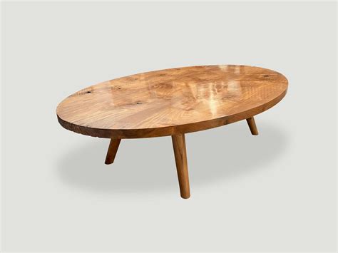 Mid Century Style Reclaimed Teak Wood Oval Coffee Table 363m