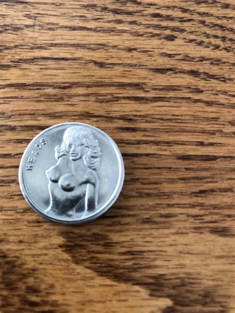 Vintage Nude Lady Heads Or Tails Adult Risqu Flipping Coin Adult Token