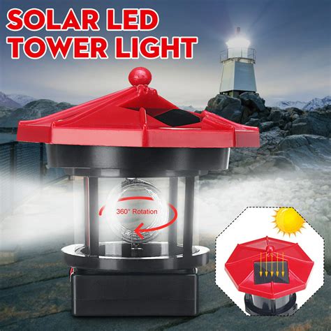 12pcs Garden Solar Powered Lighthouse Waterproof With 360° Rotatable