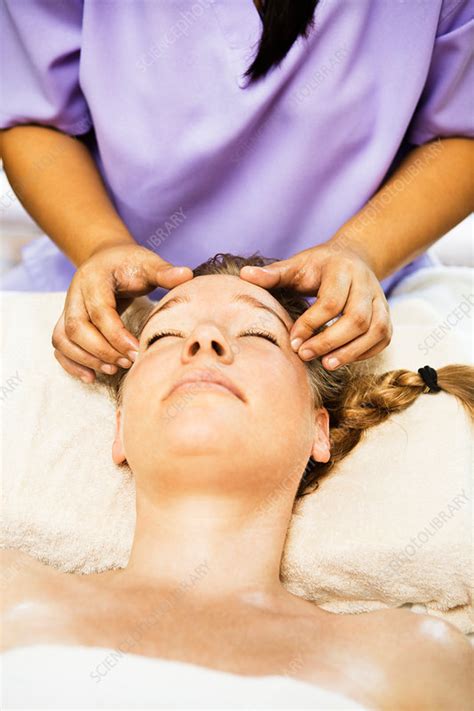 Woman Having Scalp Massage In Spa Stock Image F005 3109 Science Photo Library