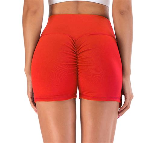 cross1946 sexy women high waisted workout gym booty yoga shorts sports ruched butt lifting