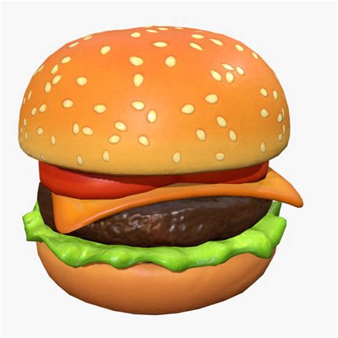 3d Model Cartoon Cheeseburger Vr Ar Low Poly Cgtrader
