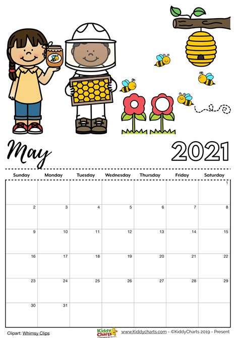 2021 Printable Calendar For Kids Free Letter Templates