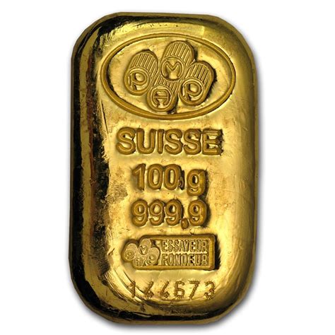 Buy 100 Gram Gold Bar Pamp Suisse Cast Wassay Apmex