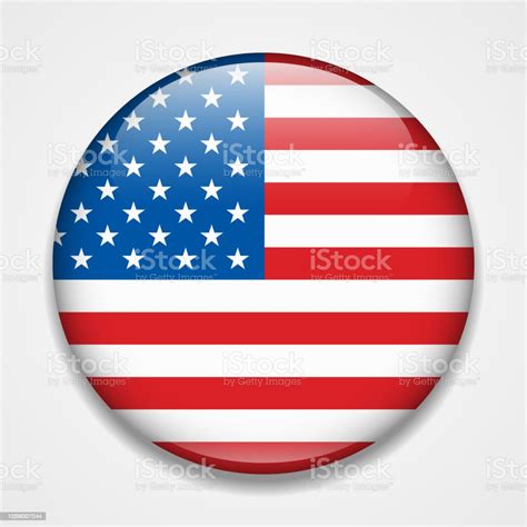 Flag Of The Usa Round Glossy Badge Stock Illustration Download Image