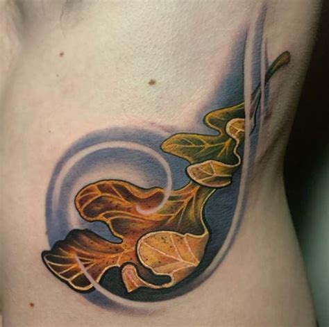 Painted Temple Tattoos Tori Loke Tori Loke Fall Oak Leaf