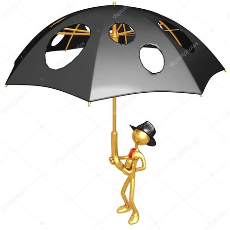 Businessman Holding A Giant Umbrella With Holes — Stock Photo
