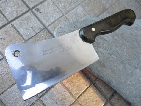 vintage germany rostfrei meat tool strong cleaver butcher stainless steel knife ebay