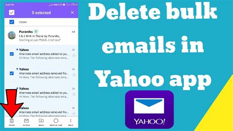 How To Delete Bulk Emails In Yahoo Mail App Youtube