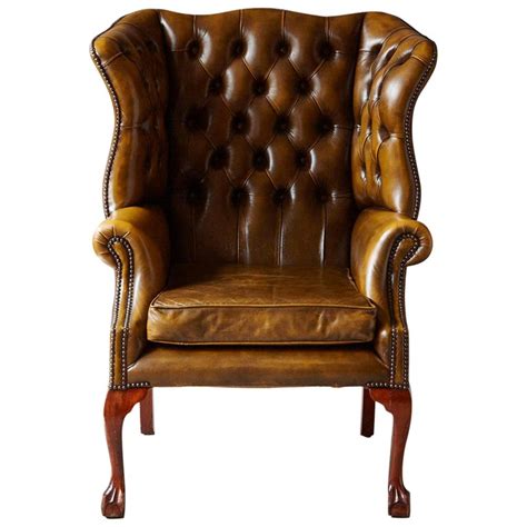 Deco chair | photo gallery by hancock and moore. Buckingham Walnut Burnished Leather Wingback Chair by ...