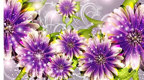 Free Download Purple Flower 3d Design Hd Wallpaper Wallpaper List