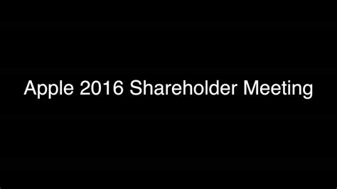 Apple 2016 Shareholder Meeting Youtube