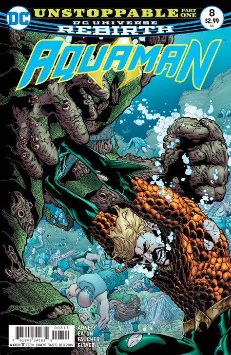Aquaman 2016 8 Vf Nm Brad Walker Cover Dc Universe Rebirth