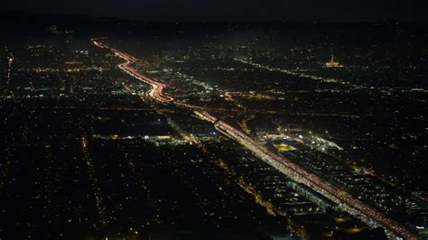 5k Stock Footage Aerial Video Of Interstate 405 Freeway With Heavy